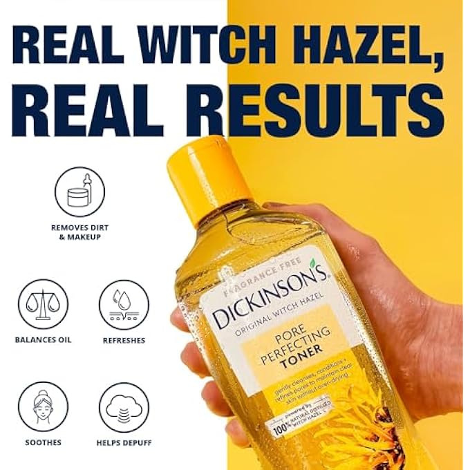 Dickinson's ORIGINAL WITCH HAZEL PORE PERFECTING TONER, 100% NATURAL, 16 OUNCE FRAGRANCE FREE - Image 3